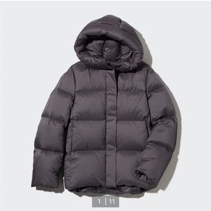 Uniqlo ultra light down puffer parka in purple, XS